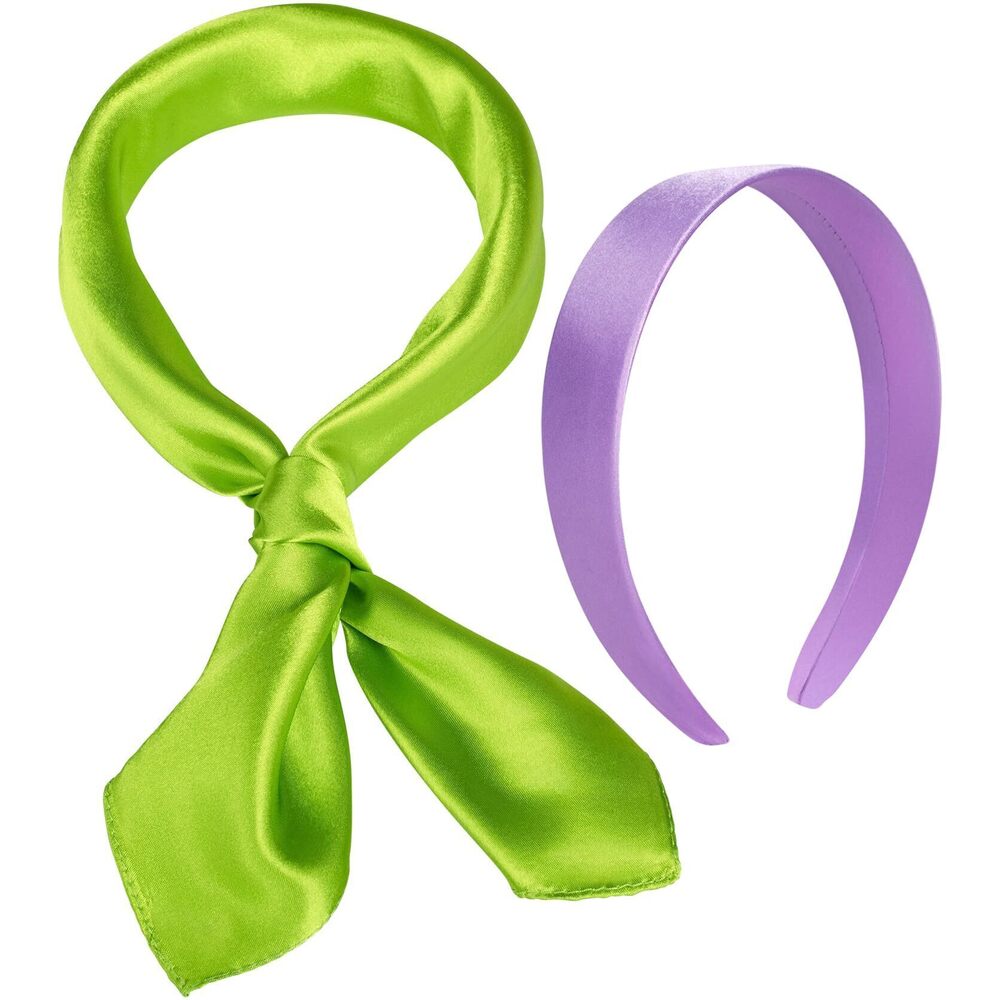 8972 Green Scarf And Purple Headband For Halloween Party